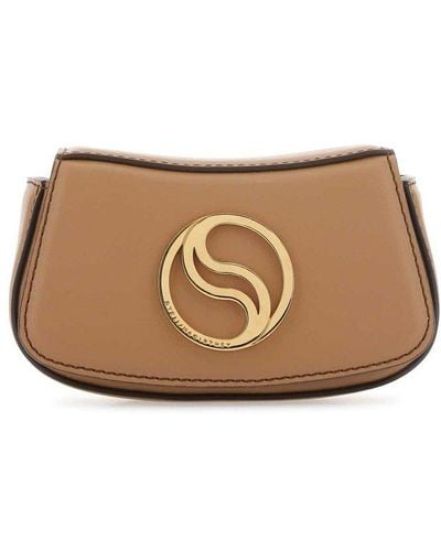 Stella McCartney Logo Plaque Stapped Belt Bag - Brown