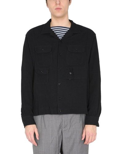 Engineered Garments Pointed-neck Buttoned Shirt - Black