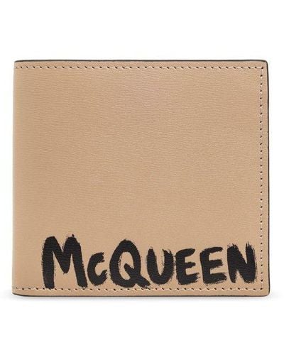 Alexander McQueen Logo Printed Bi-fold Wallet - Natural