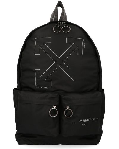 Off-White c/o Virgil Abloh Unfinished Logo Print Backpack - Black