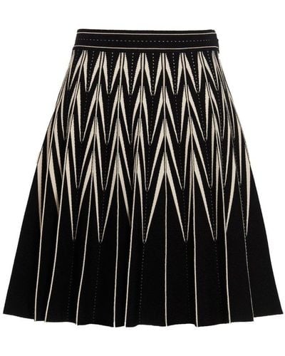 Alexander McQueen Patterned Knit Skirt - Black