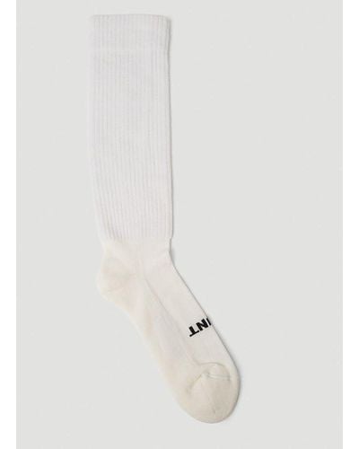 Rick Owens Logo Intarsia Socks - White
