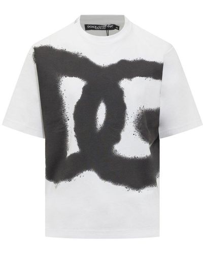Dolce & Gabbana Dolce Gabbana Logo Printed Short-sleeved T-shirt - Gray