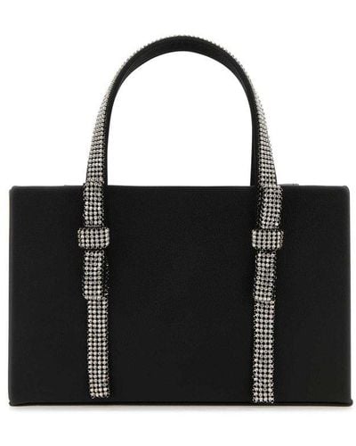 Kara Embellished Bow Mini Tote Bag - Black