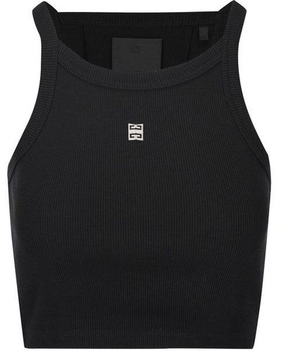 Givenchy 4g Plaque Cropped Tank Top - Black