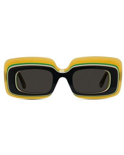 Loewe Rectangle Frame Sunglasses - Green