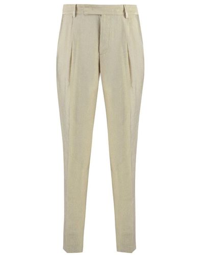 PT Torino High-waisted Pleat Trousers - Natural