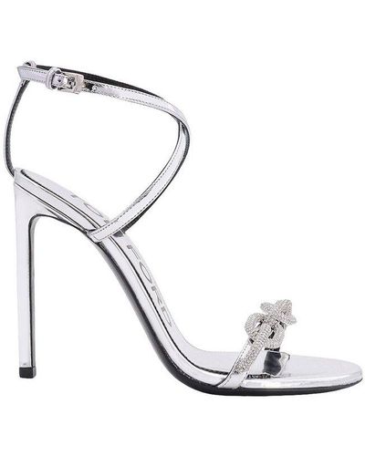 Tom Ford Crystal Embellished High Stiletto Heel Sandals - Metallic