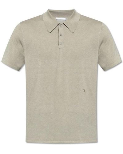 Helmut Lang Logo Embroidered Polo Shirt - Grey