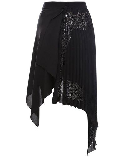 Givenchy Pleated Asymmetrical Skirt - Black