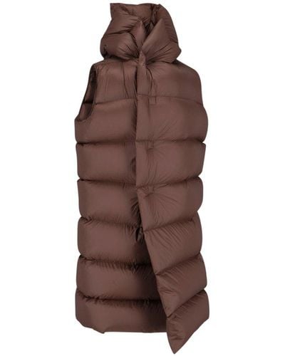 Rick Owens Down Vest - Brown