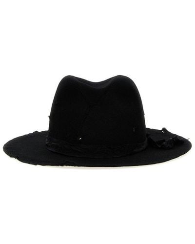 Yohji Yamamoto Distressed Bucket Hat - Black