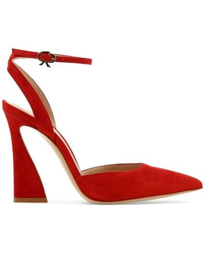 Gianvito Rossi High Sculpted Heel Court Shoes - Red