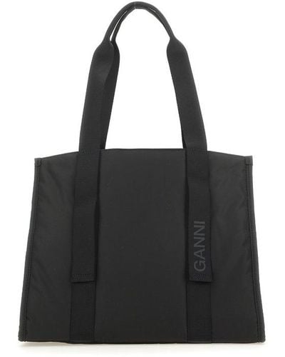 Ganni Medium Tech Top Handle Bag - Black