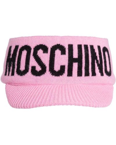 Moschino Logo Intarsia Open Top Knitted Hat - Purple