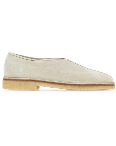 Lemaire Round-toe Slip-on Flat Shoes - White