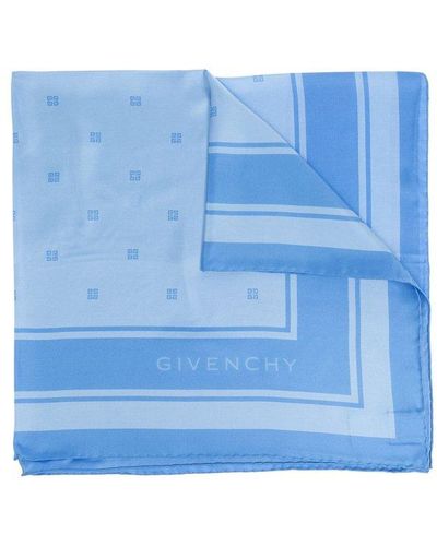Givenchy Silk Scarf, - Blue