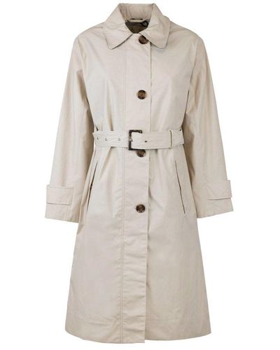 Barbour Long-sleeved Buttoned Coat - Natural