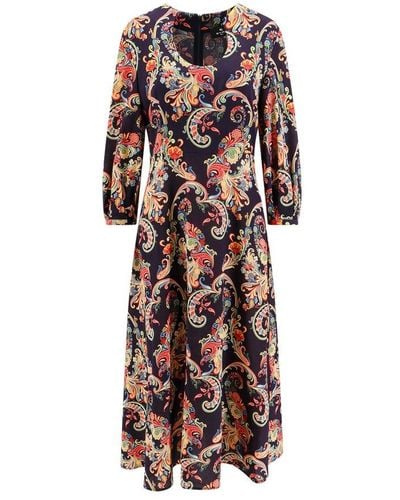 Etro Paisley Printed Midi Dress - Multicolour