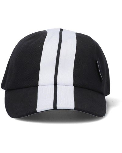 Palm Angels Stripe-printed Mini Logo Tag Baseball Cap - Black