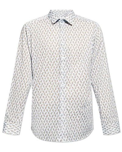 Etro Graphic Printed Long-sleeved Shirt - White