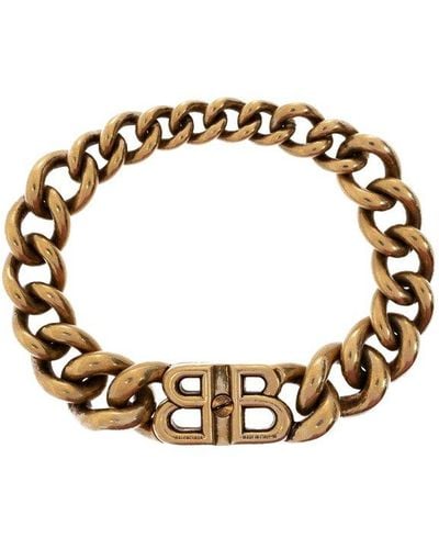 Balenciaga Bracelet With Logo, - Metallic