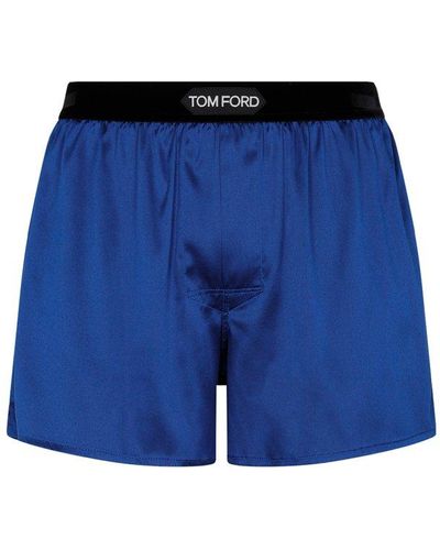 Tom Ford Silk Boxer Underwear - Blue