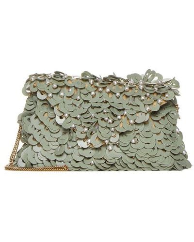 Dries Van Noten Sequin Embellished Clutch Bag - Green