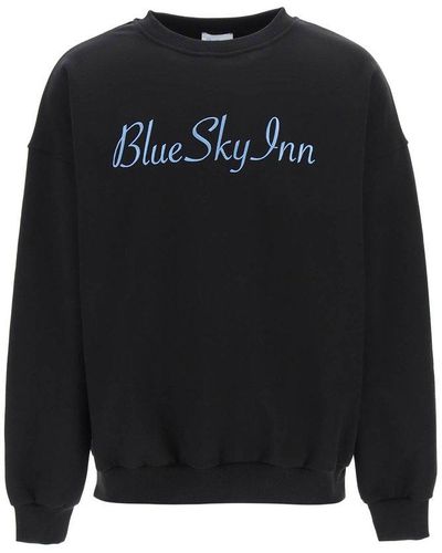 BLUE SKY INN Logo Embroidered Crewneck Sweatshirt - Black