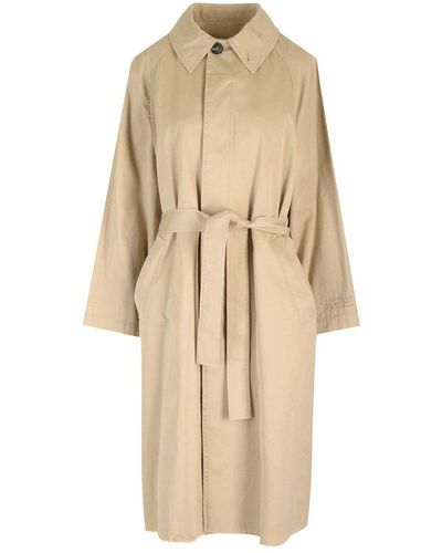 MM6 by Maison Martin Margiela Tie-waisted Trench Coat - Natural