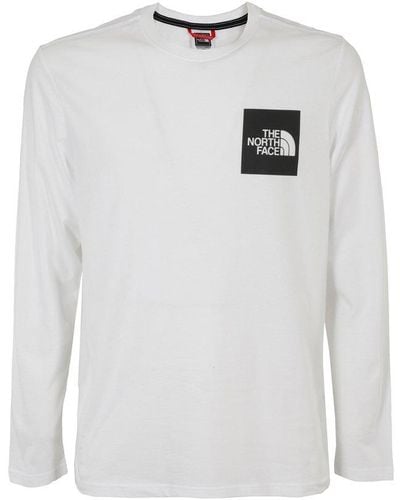 The North Face Logo Printed Long-sleeved T-shirt - White