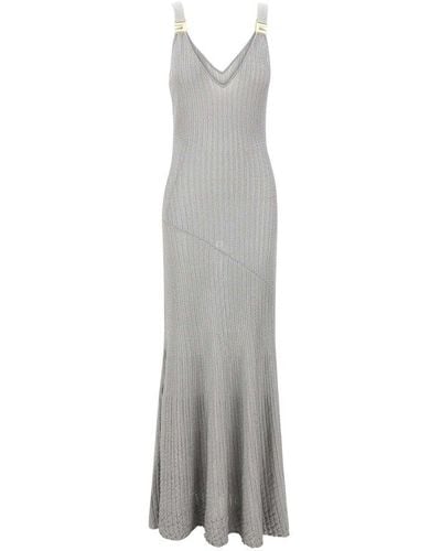 Elisabetta Franchi V-neck Sleeveless Dress - Grey