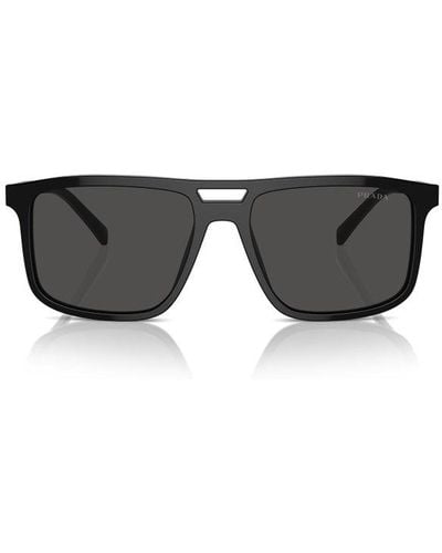 Prada Rectangular Frame Sunglasses - Black