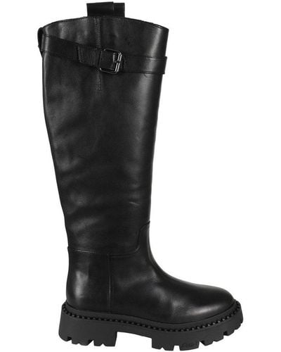 Ash Buckle-detailed Boots - Black