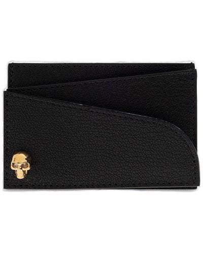 Alexander McQueen Logo Print Skull Card Holder - Black