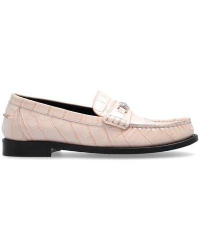 Versace Medusa 95 Embossed Slip-on Loafers - Pink