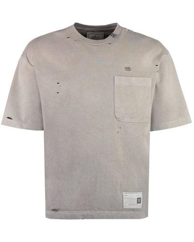 Maison Mihara Yasuhiro Distressed Crewneck T-shirt - Grey