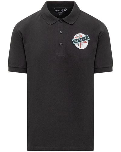 Fred Perry Fred Perry Raf Simons Polo With Patch - Black