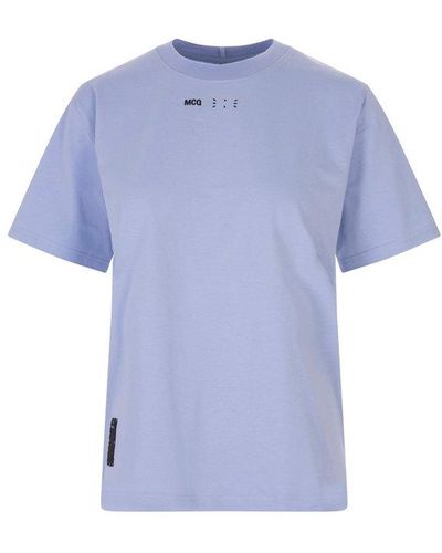 McQ Cornflower T-shirt With Logo - Blue
