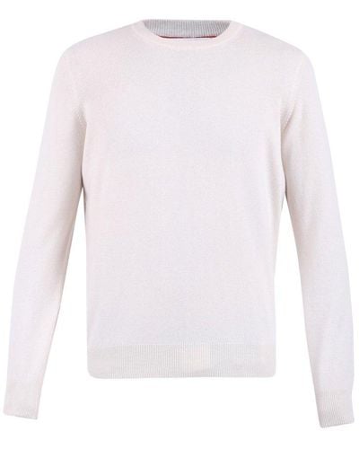 Brunello Cucinelli Crewneck Knitted Sweater - White