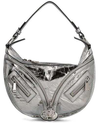 Versace Metallic Effect Mini Shoulder Bag - Gray