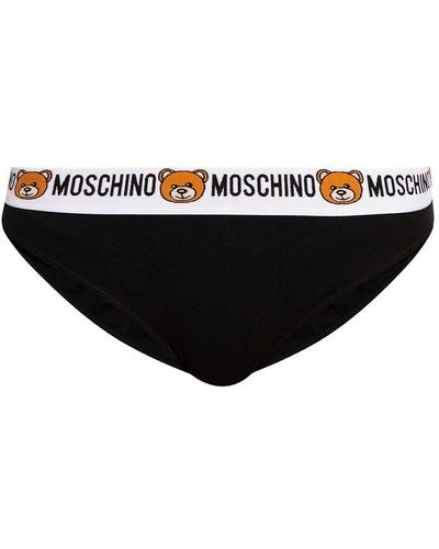 Moschino Cropped Top With Logo - Black