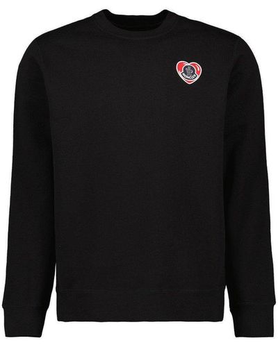 Moncler Logo Patch Crewneck Sweatshirt - Black