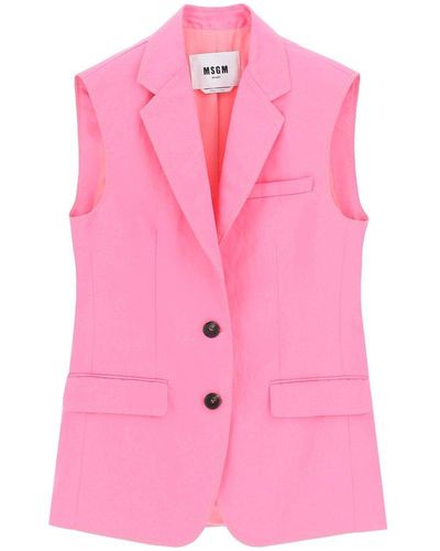 MSGM Oversized Vest - Pink