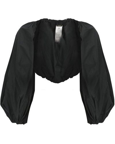 Pinko Puff-sleeved Elasticated Cuffs Cropped Jacket - Black
