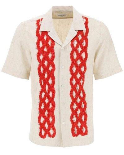 Dries Van Noten "Carltone Short Sleeve Shirt With - Red