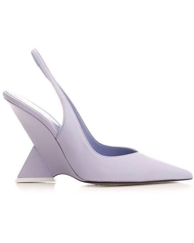 The Attico Pointed-toe Slingback Court Shoes - White