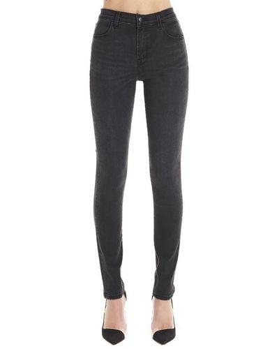 J Brand Maria High Rise Super Skinny Jeans - Black
