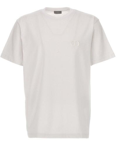 Dior Dior Homme Cd Embroidered Crewneck T-shirt - White