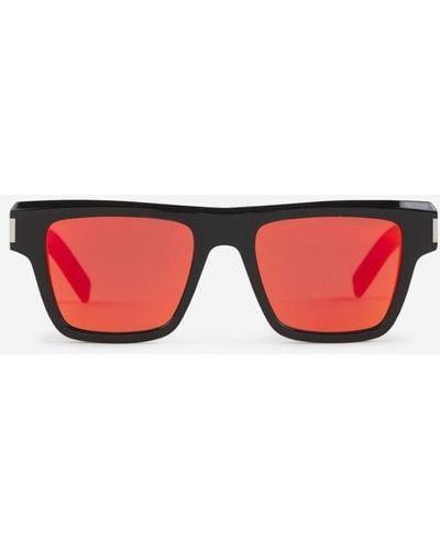 Saint Laurent Square Sunglasses - Red